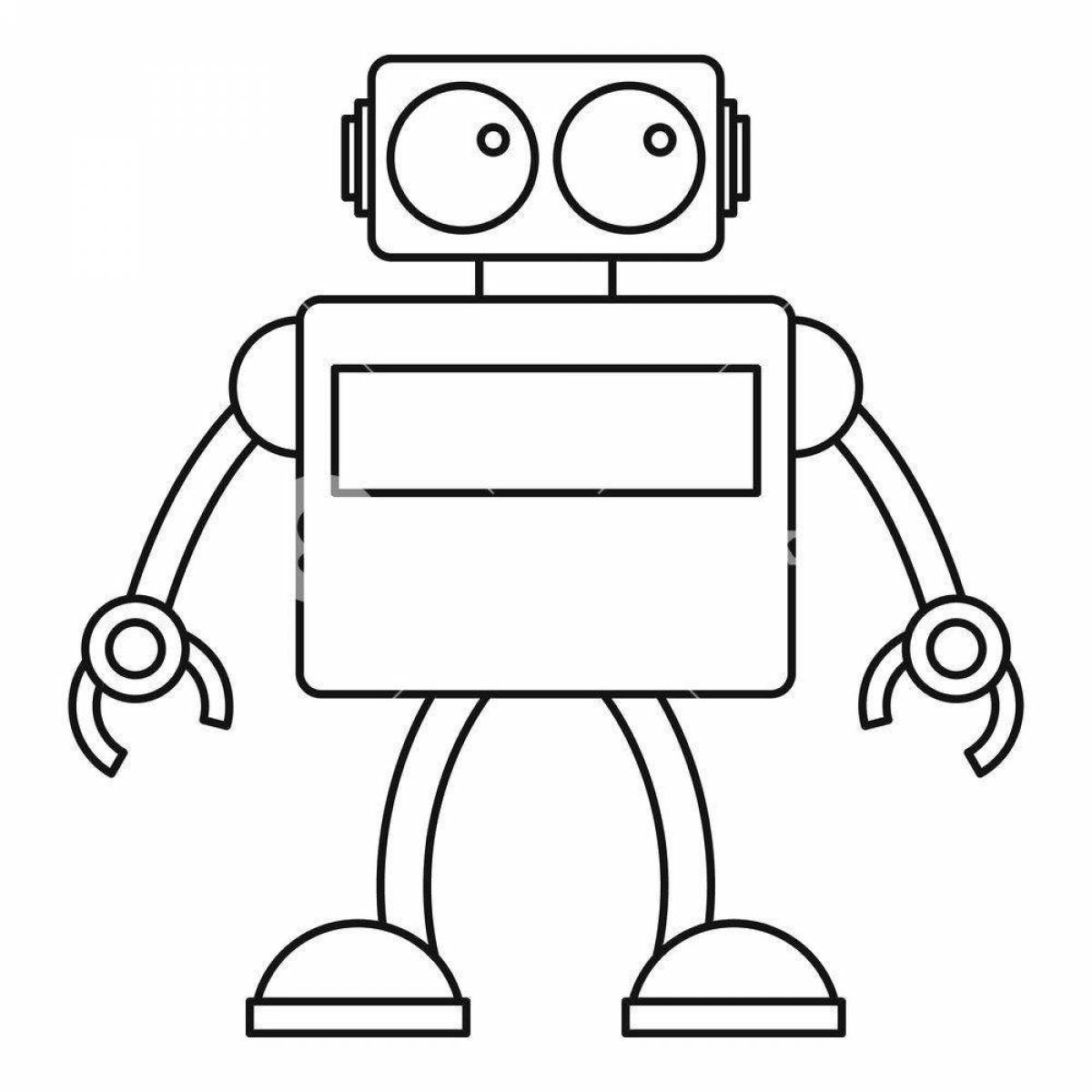 Fun paper robot coloring page