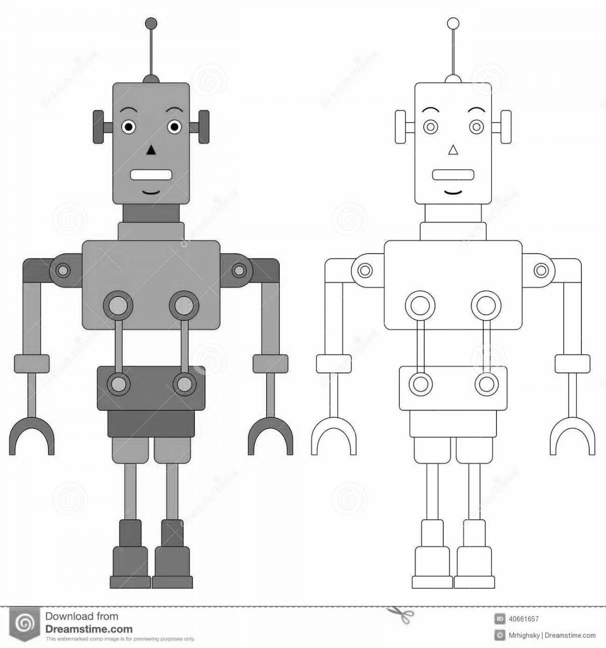 Креативный бумажный робот-раскраска