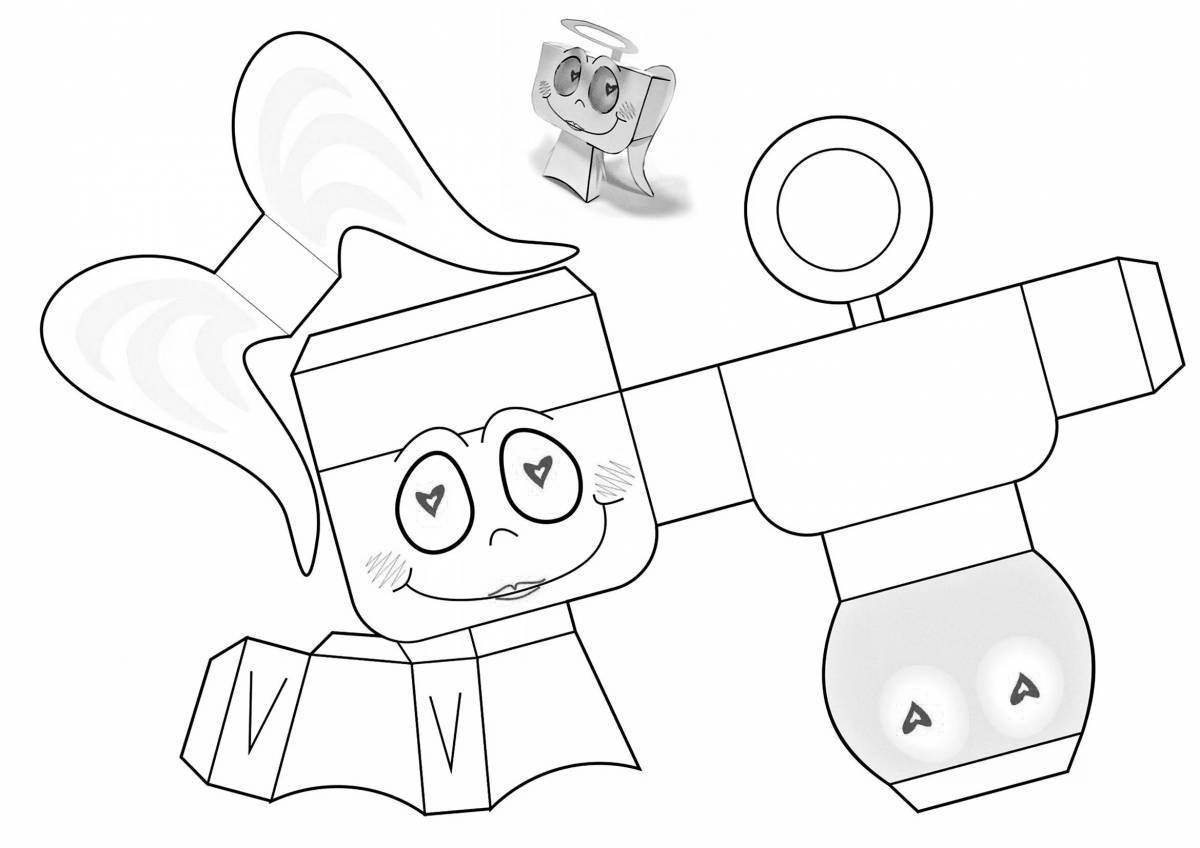 Coloring book bright paper robot