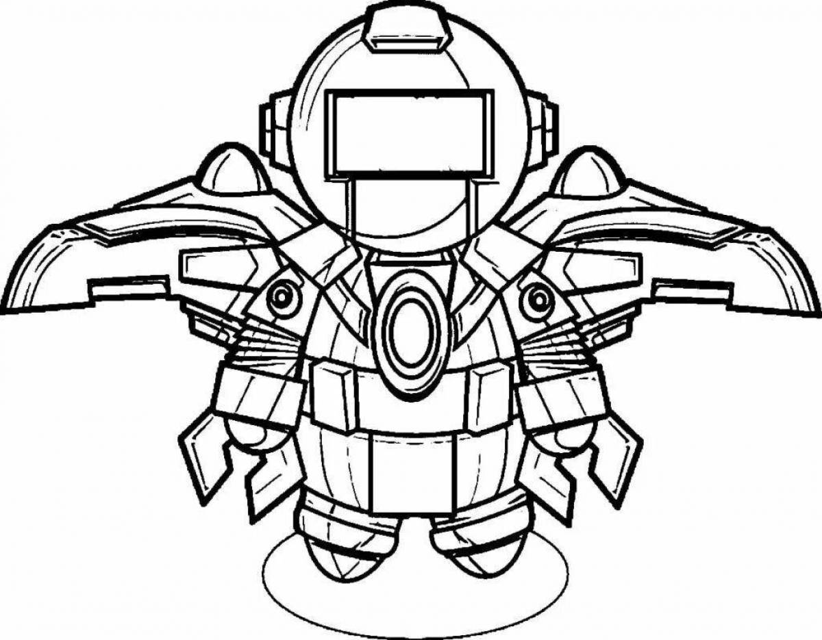 Coloring paper robot color explosion