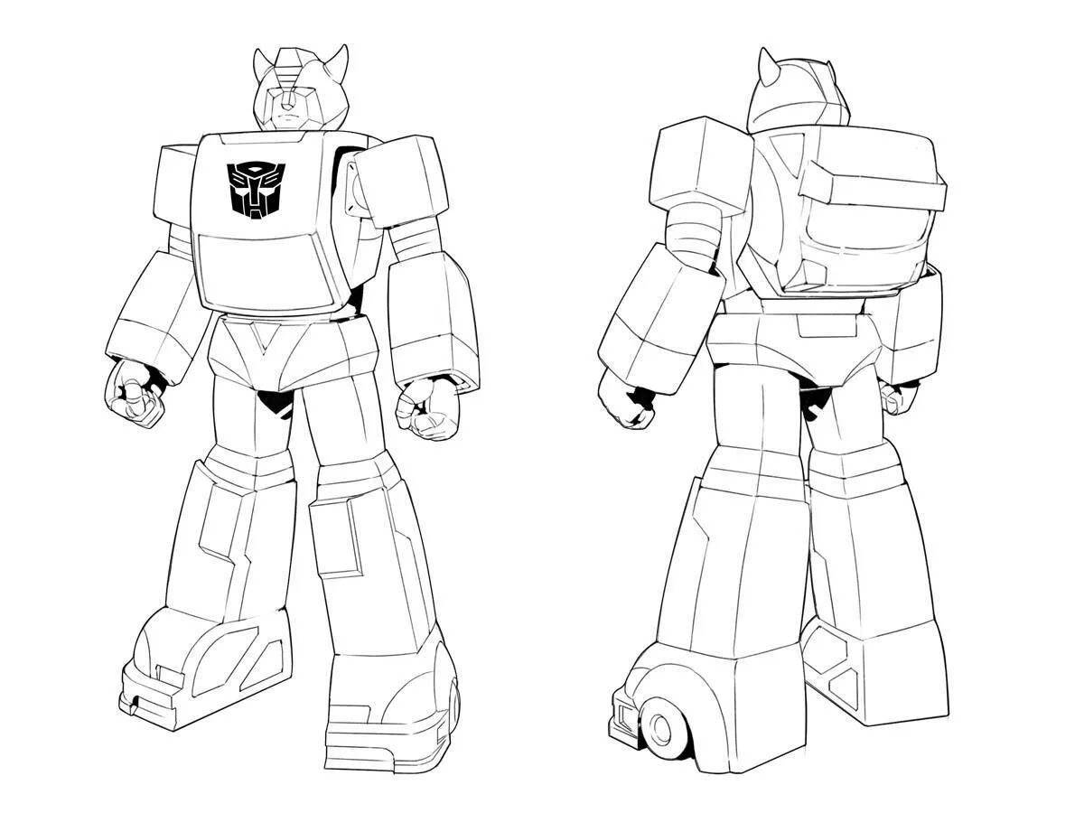 Colorful design paper robot coloring book