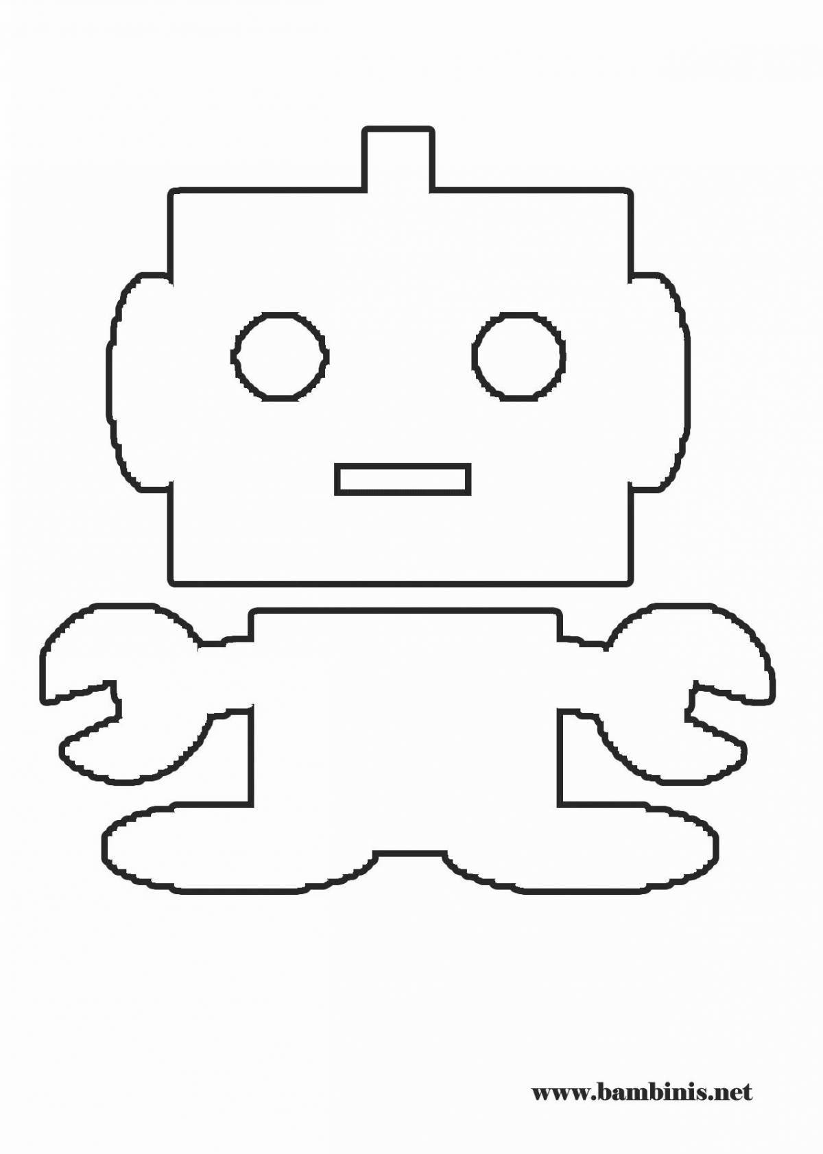 Coloring paper robot colorful-illustrator