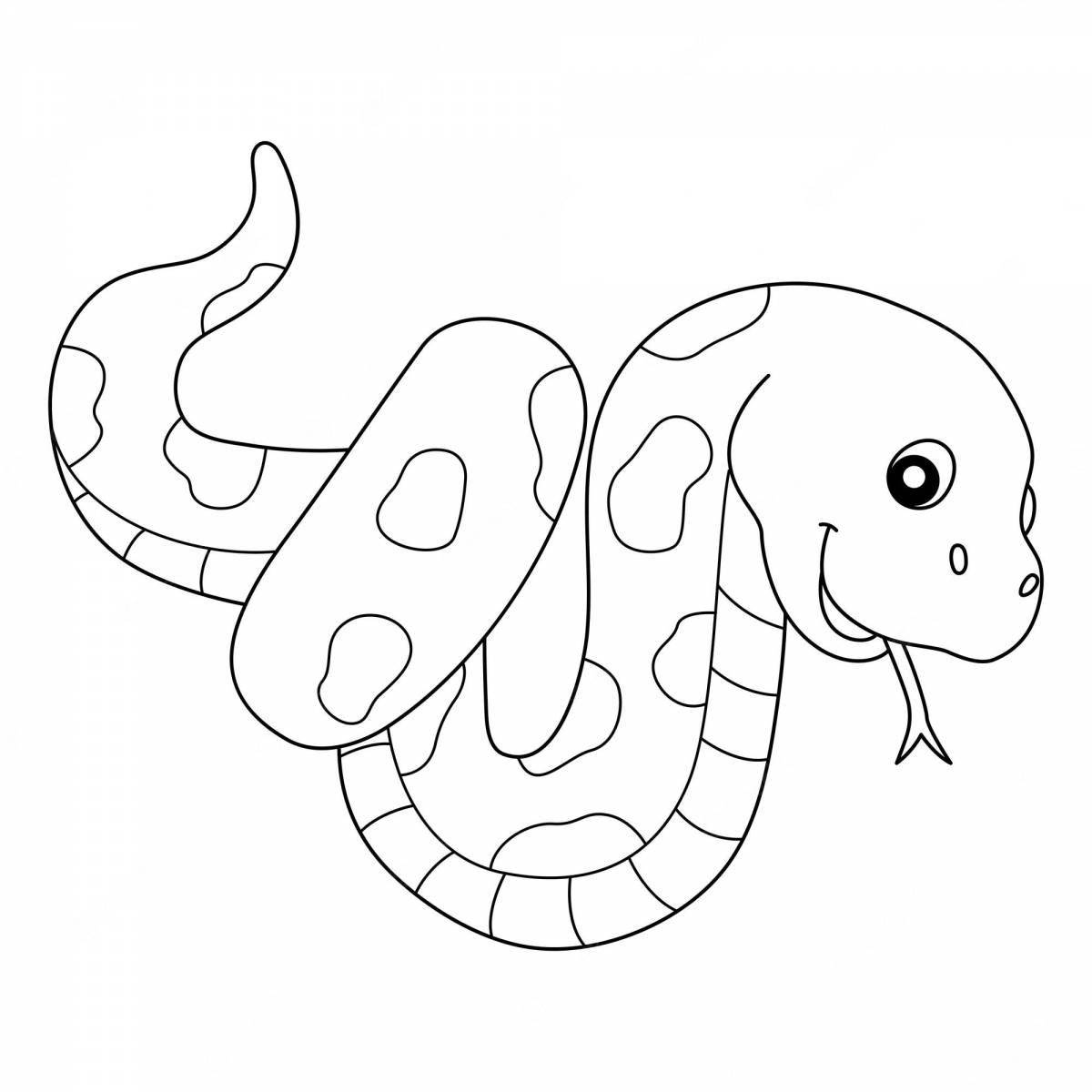 Замысловатая змея по номерам раскраски