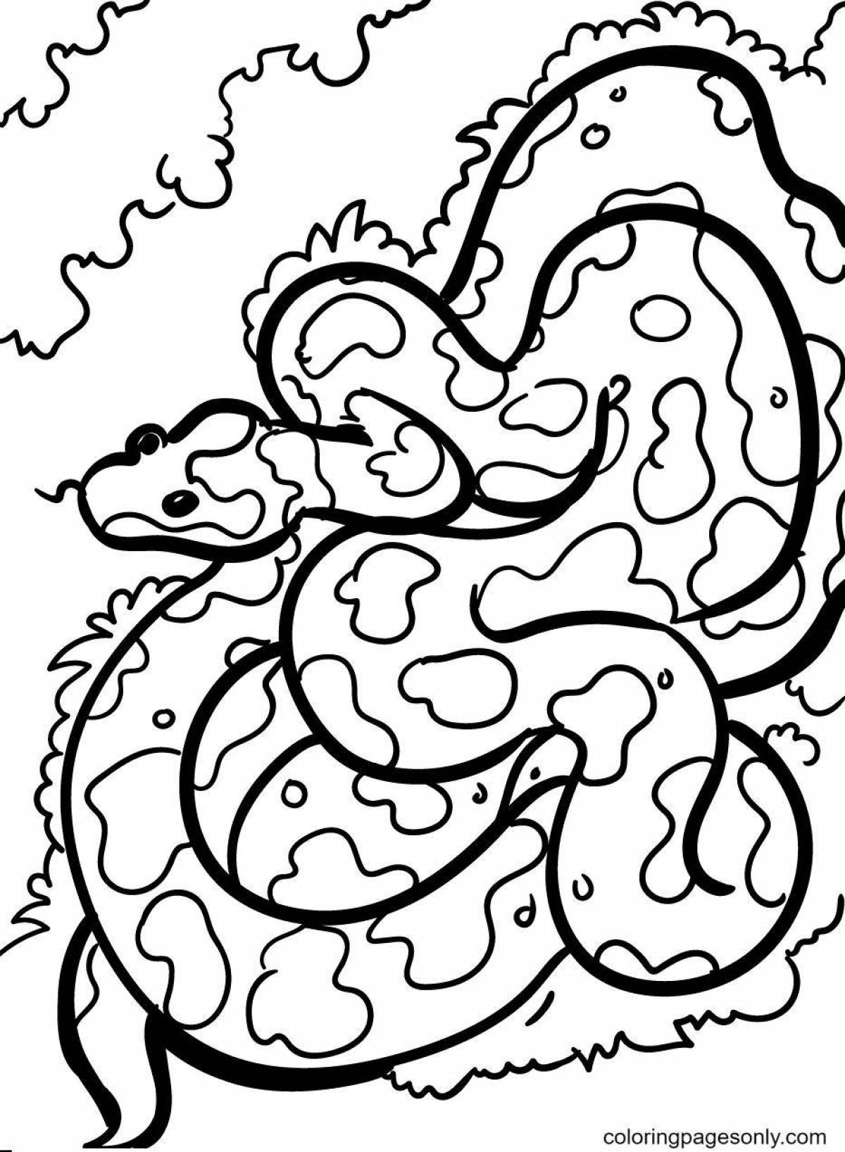 Очаровательная змея по номерам раскраски