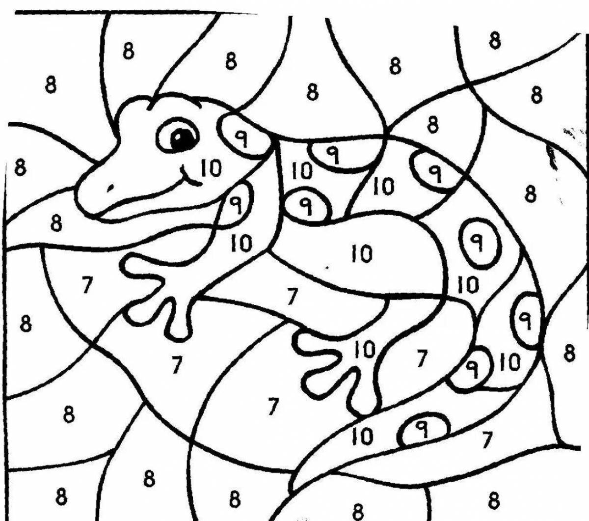 Coloring awesome snake by numbers