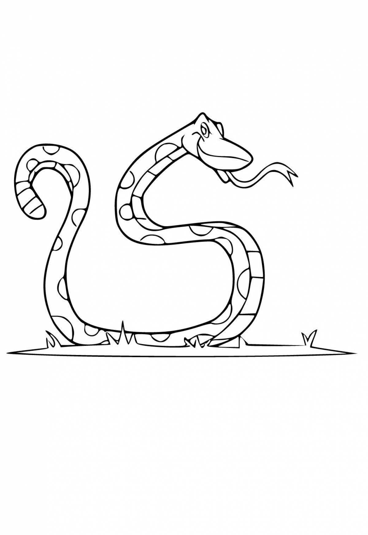 Раскраска впечатляющая змея по номерам