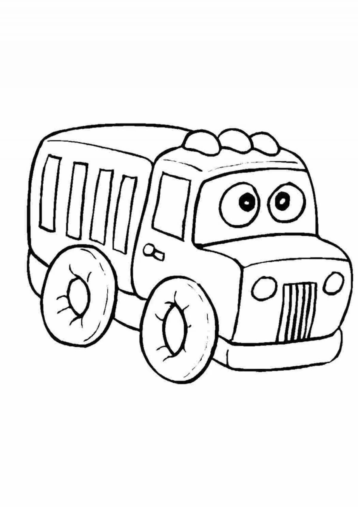 Coloring book cheerful left truck tractor