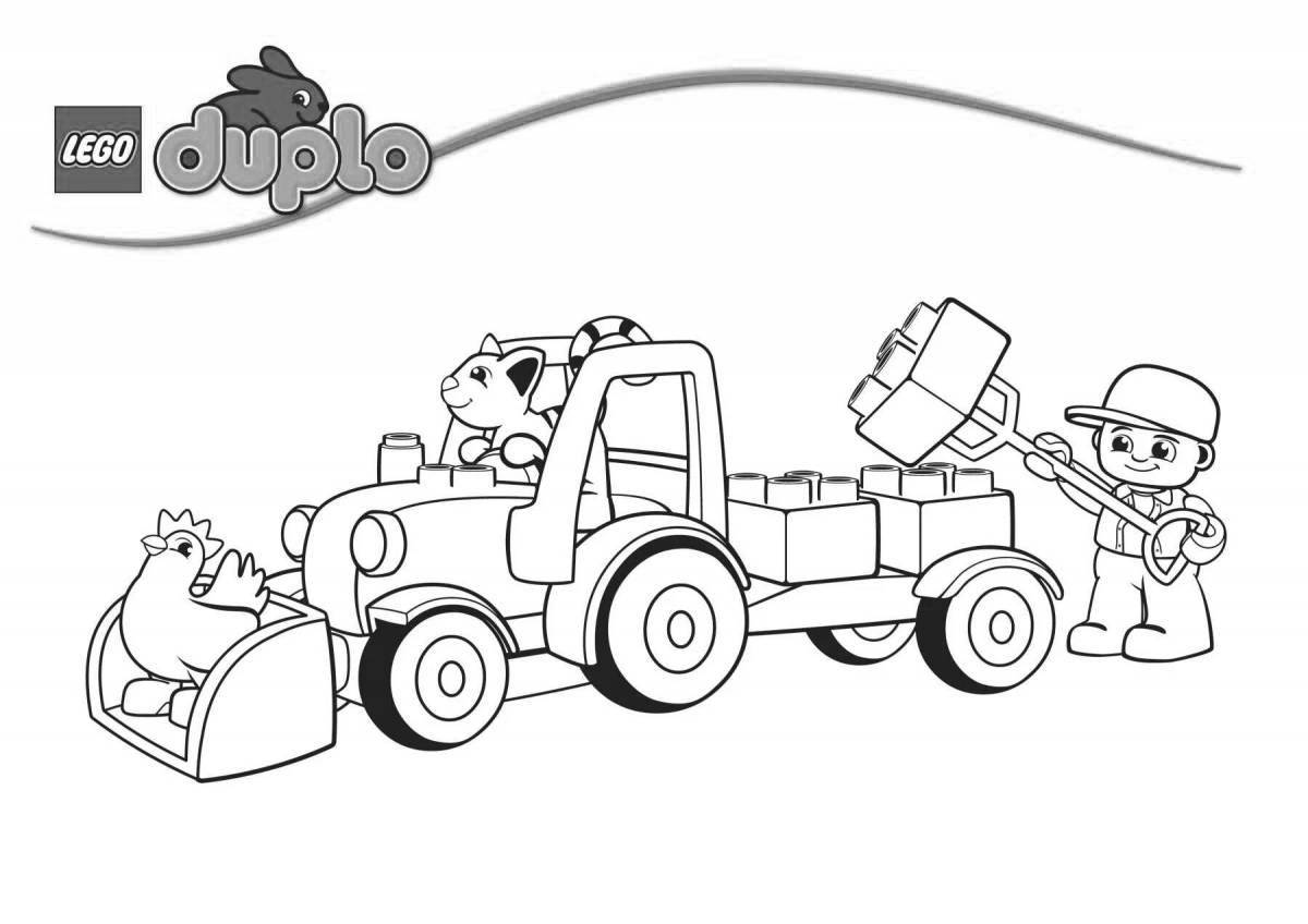 Cute left tractor coloring book