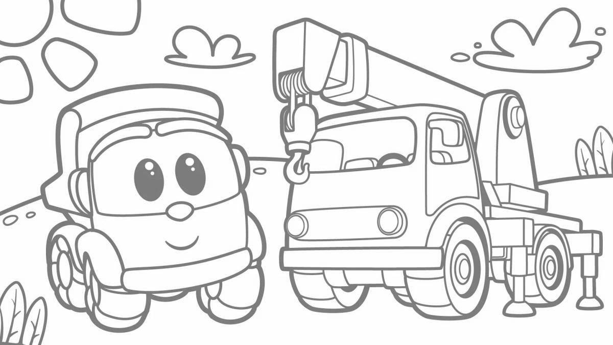 Wonderful left truck tractor coloring book