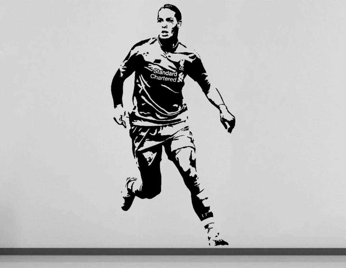 Van Dyck soccer player glitter coloring