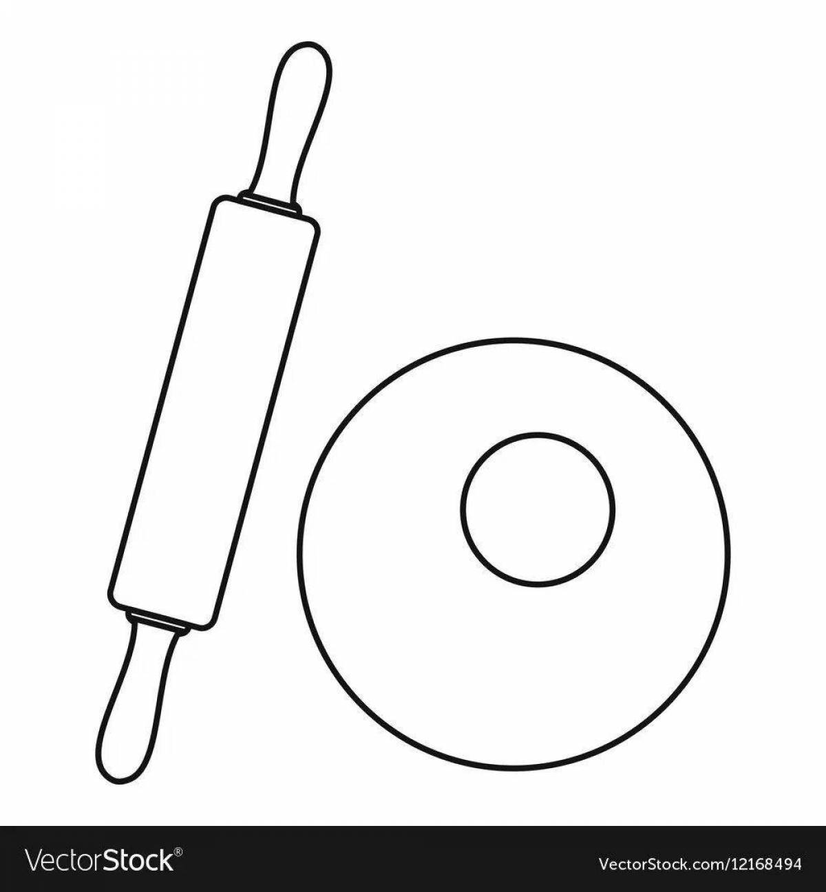 Sparkling rolling pin coloring book for toddlers