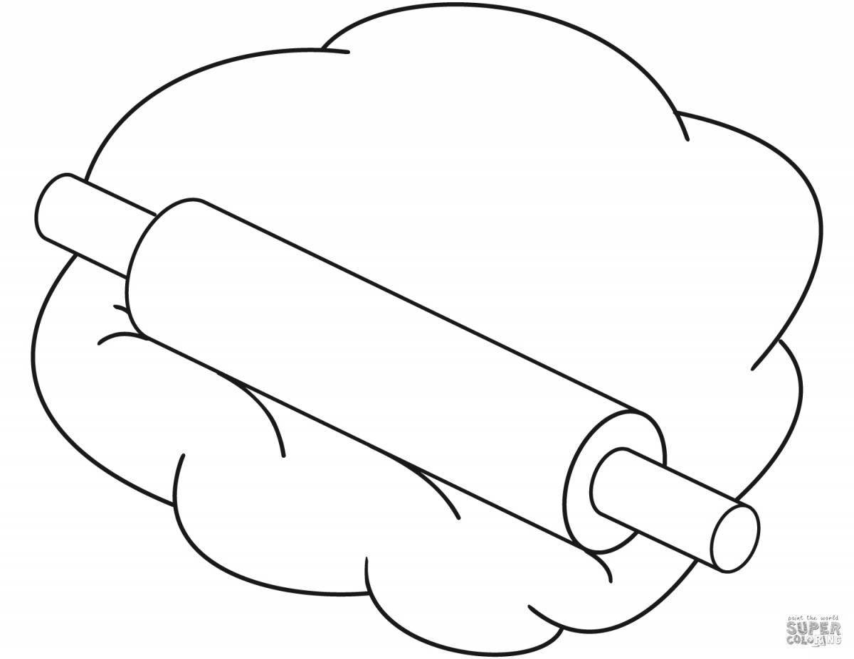 Sparkling rolling pin coloring book for kids