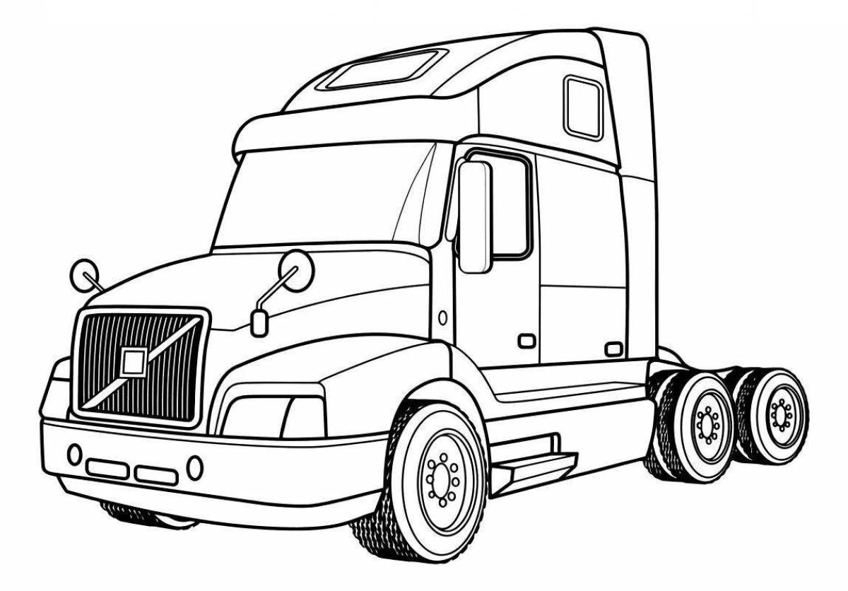 Playful truck number coloring page