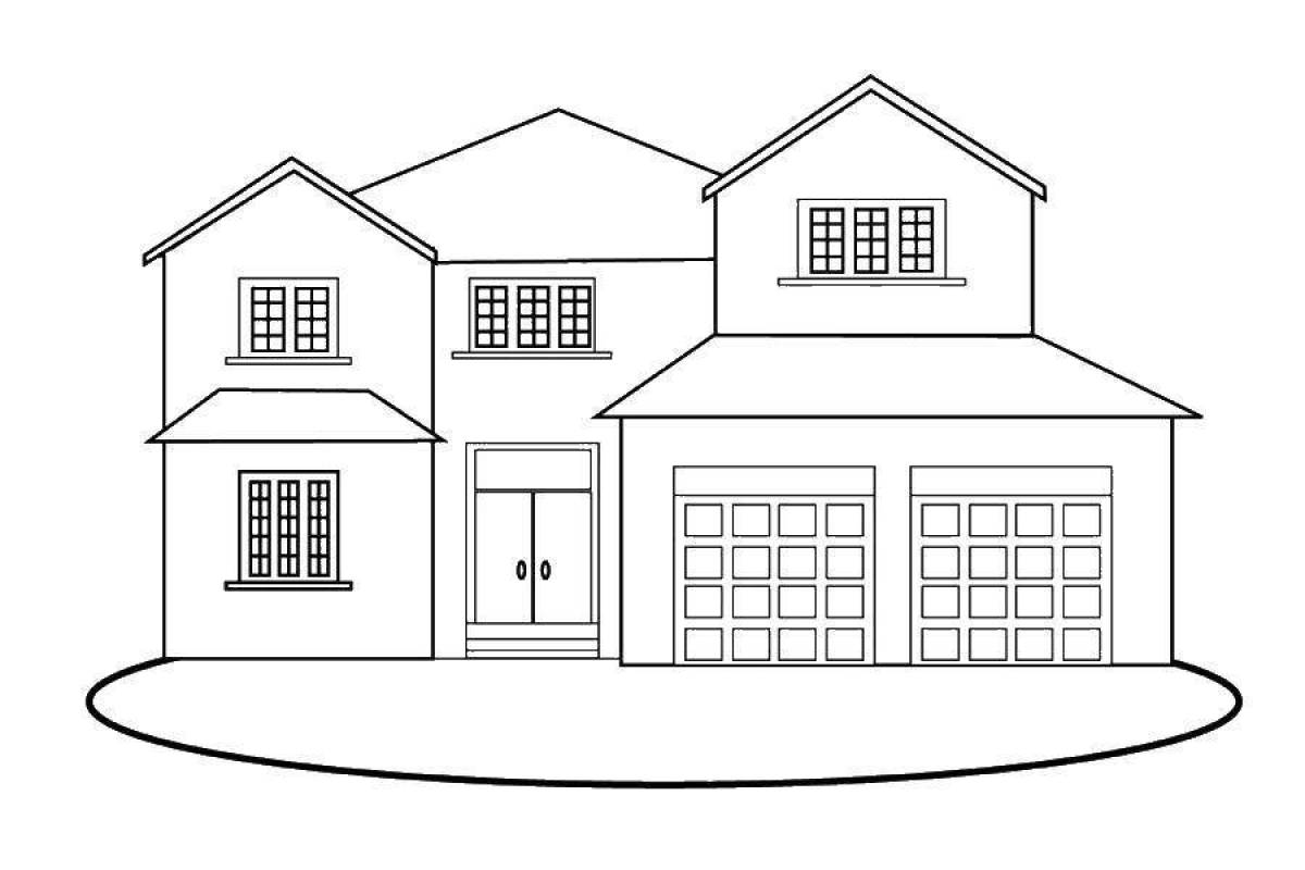 Большой дом рисунок. Дом раскраска. Раскраска большой дом. Раскраска здания. Раскраска двухэтажный дом.