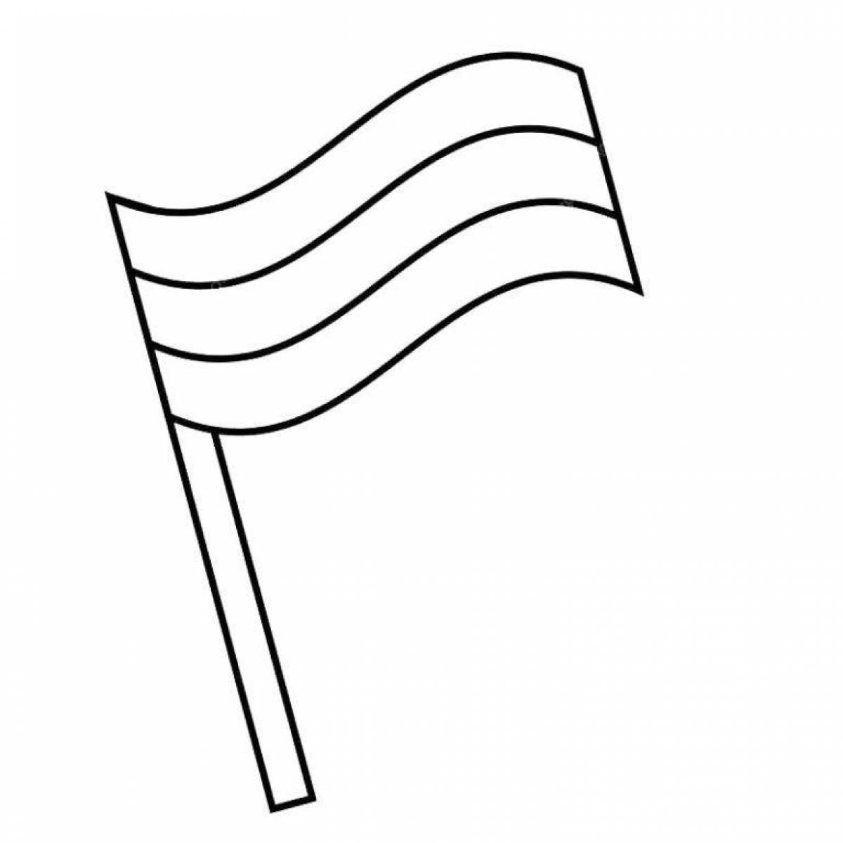 Российский флаг контурный рисунок