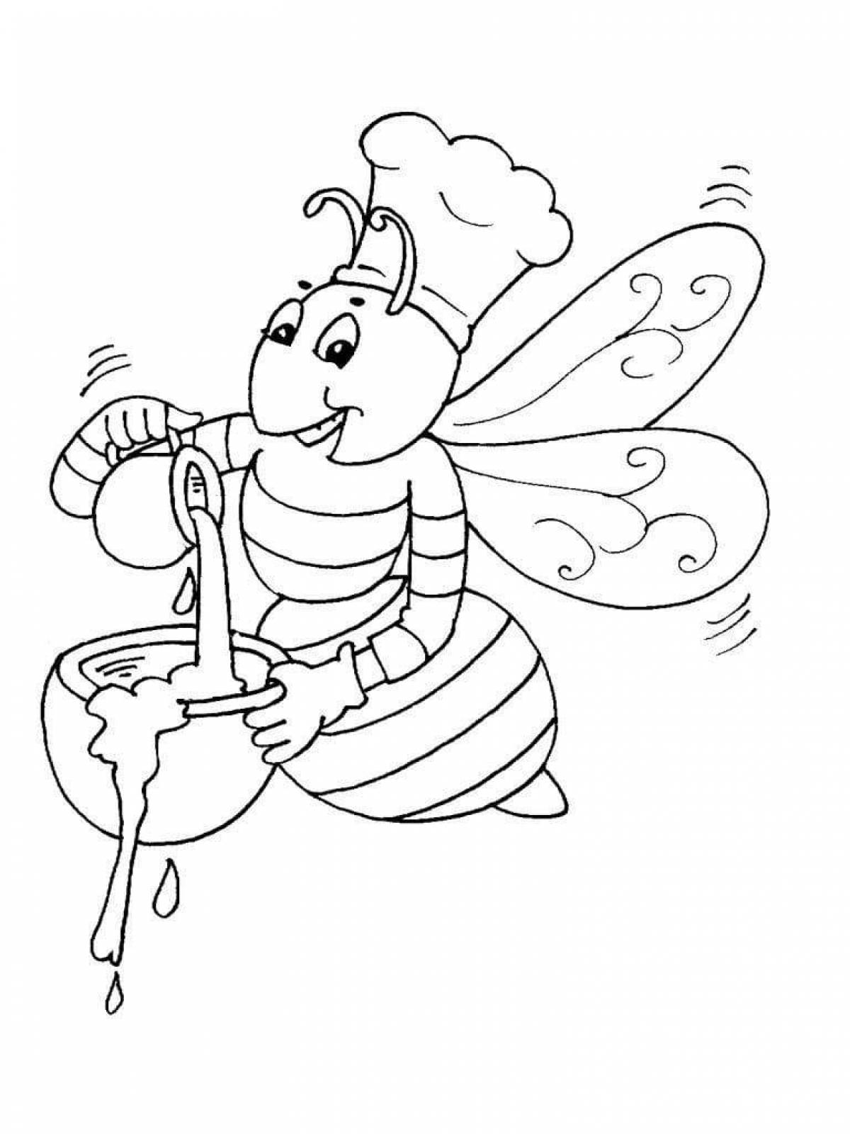 Пчела с медом раскраска для детей