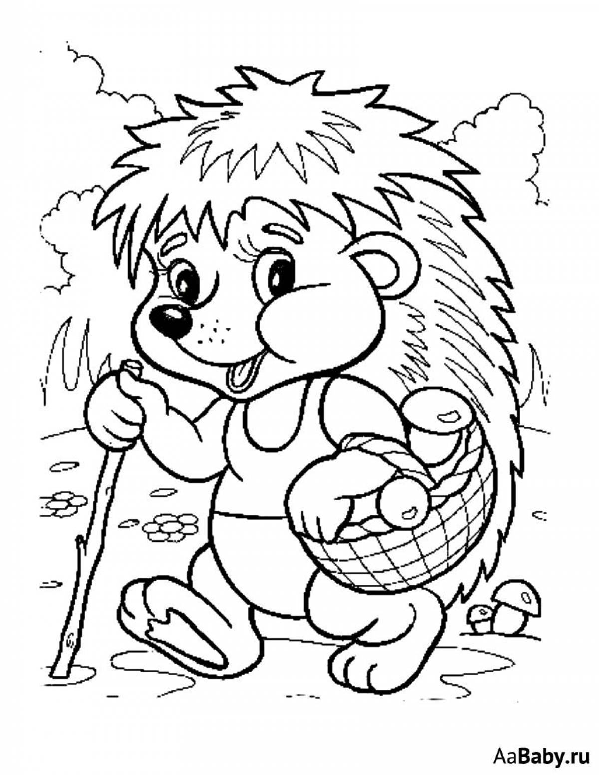 Exquisite hedgehog coloring book for kids