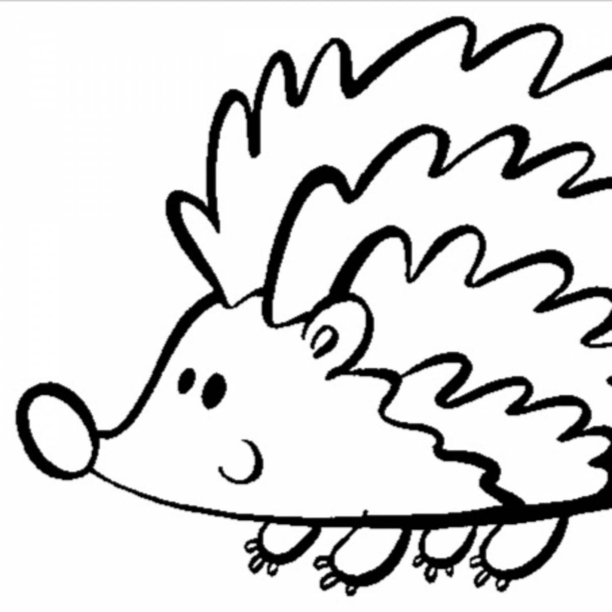 Coloring pages funny hedgehog for kids