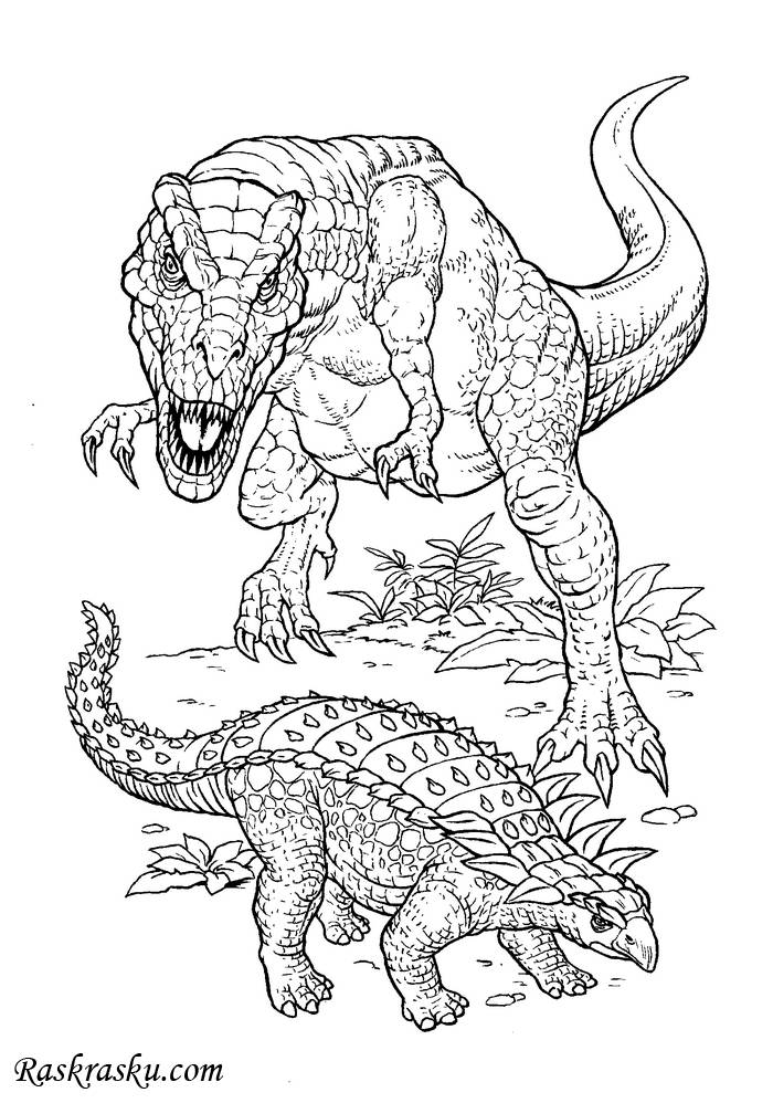 Величественная раскраска tyrannosaurus rex