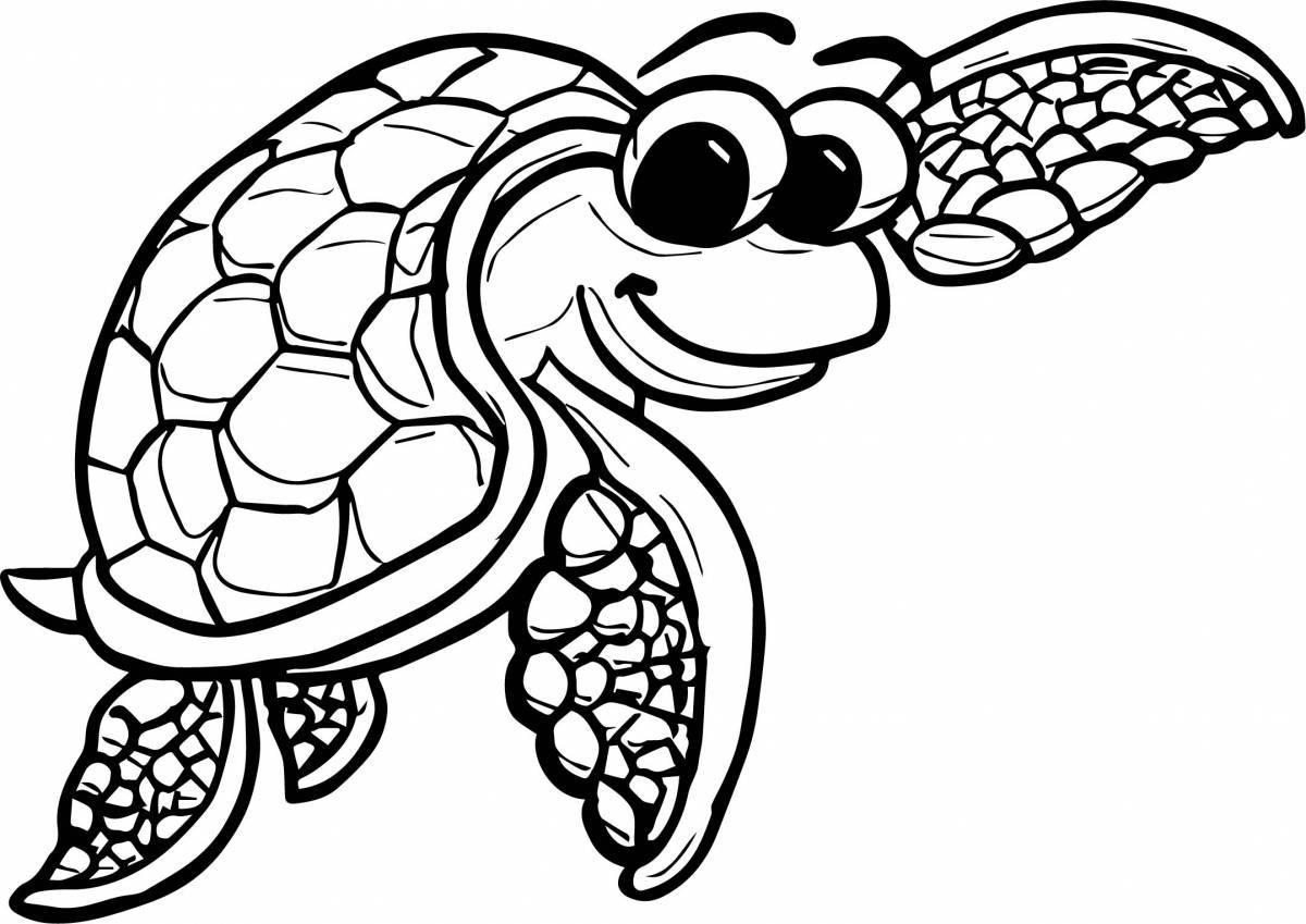 Majestic turtle coloring page