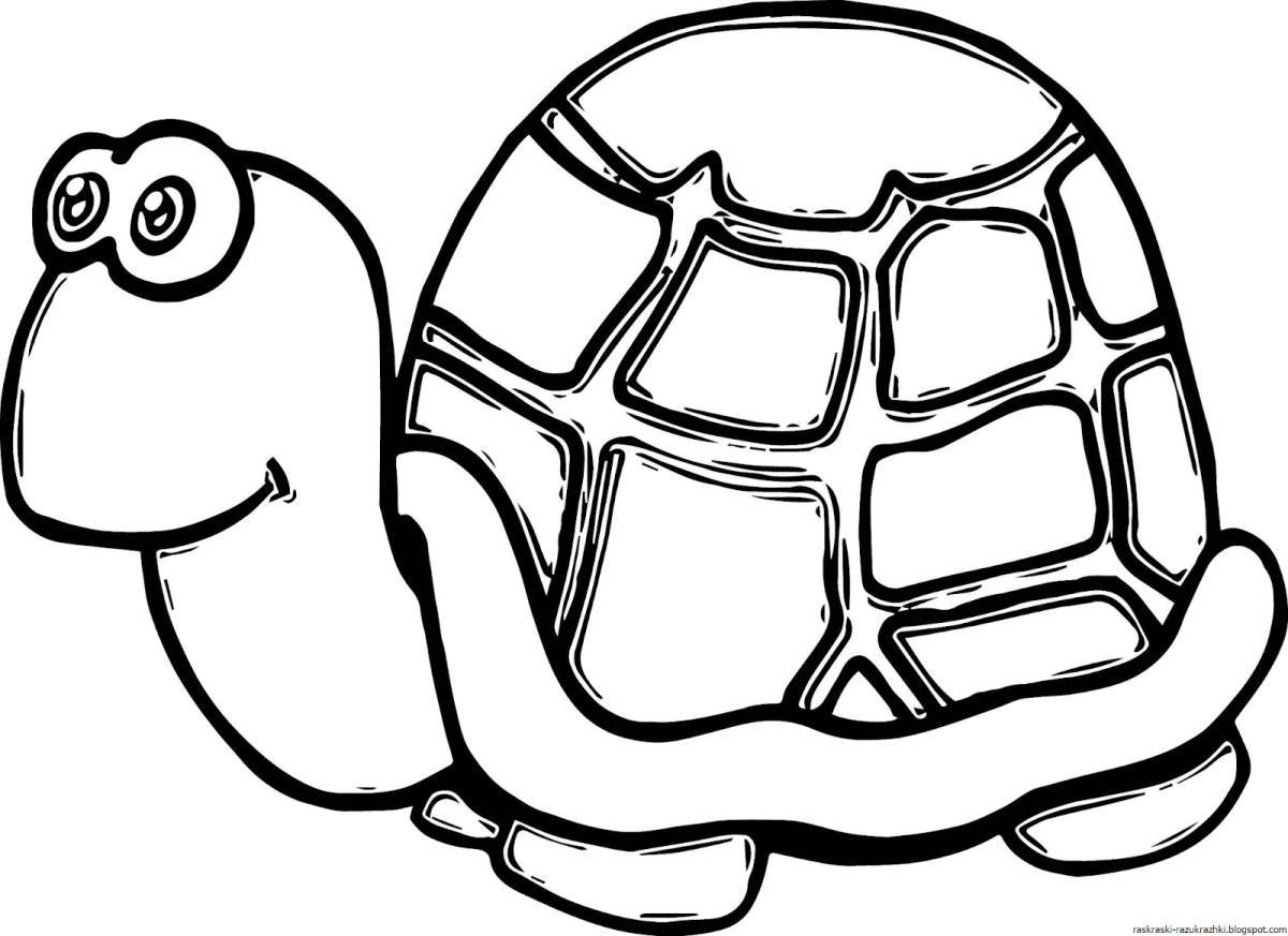Exotic turtle coloring page