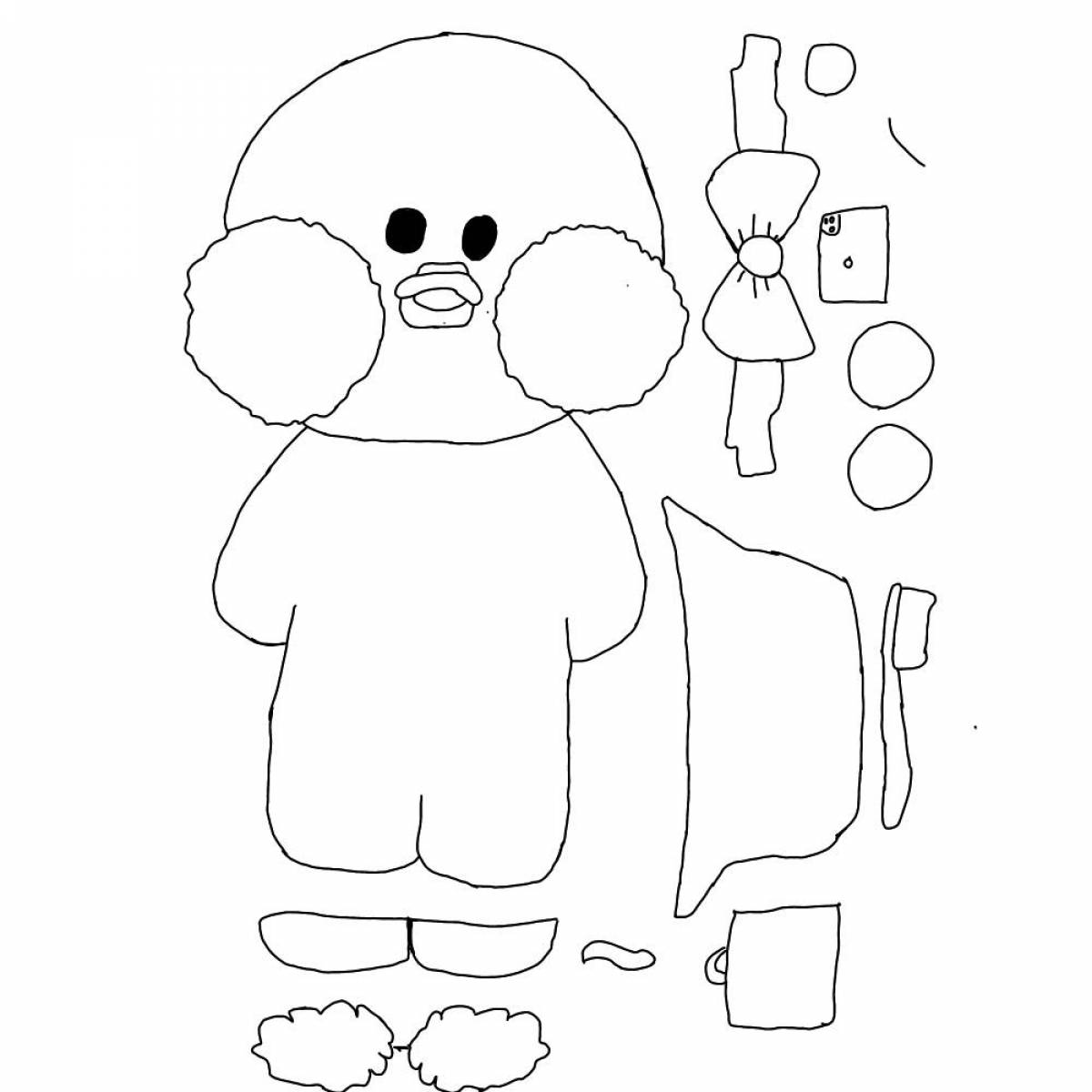 Animated lalafan duck coloring page