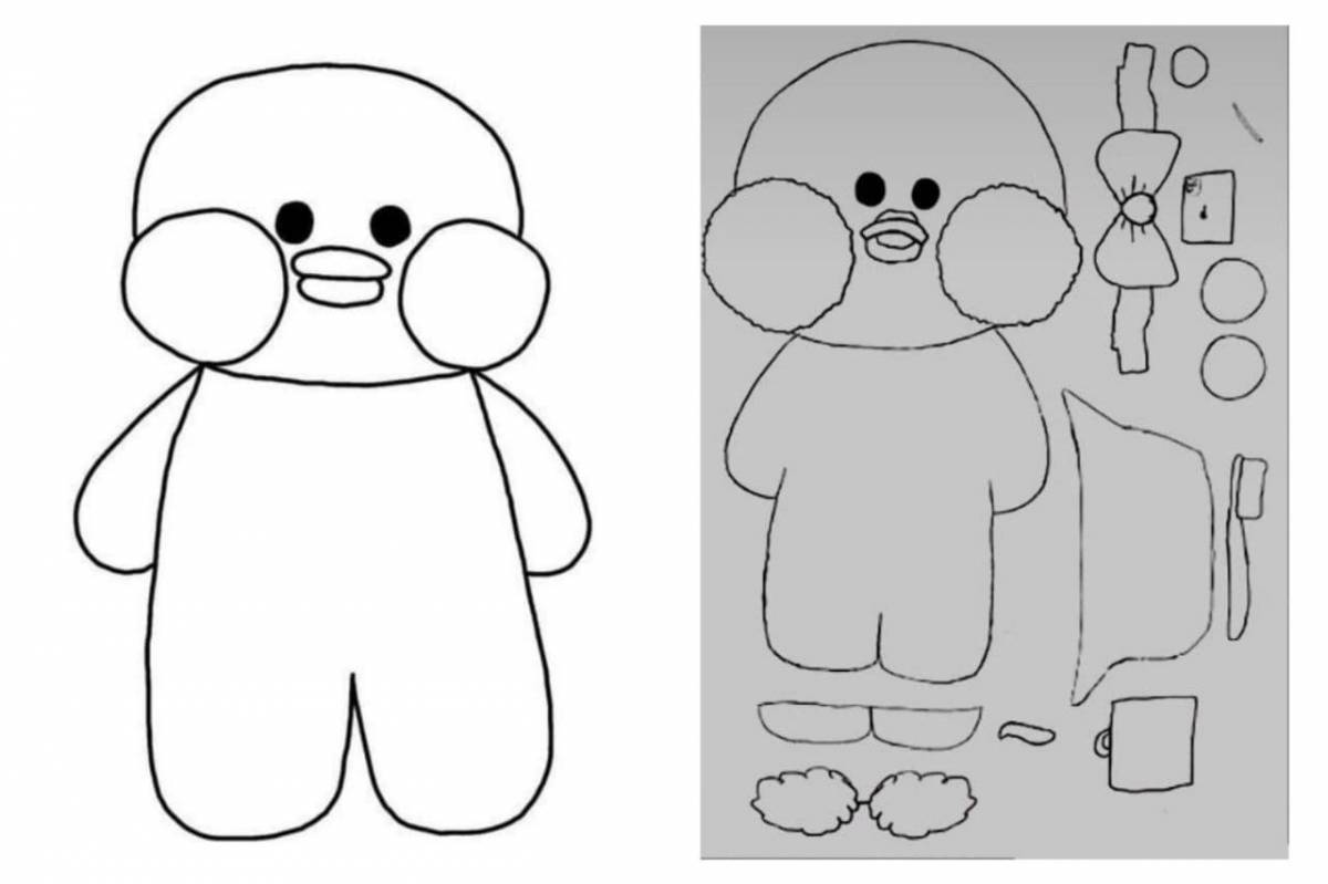 Coloring page adorable lalaphan duck