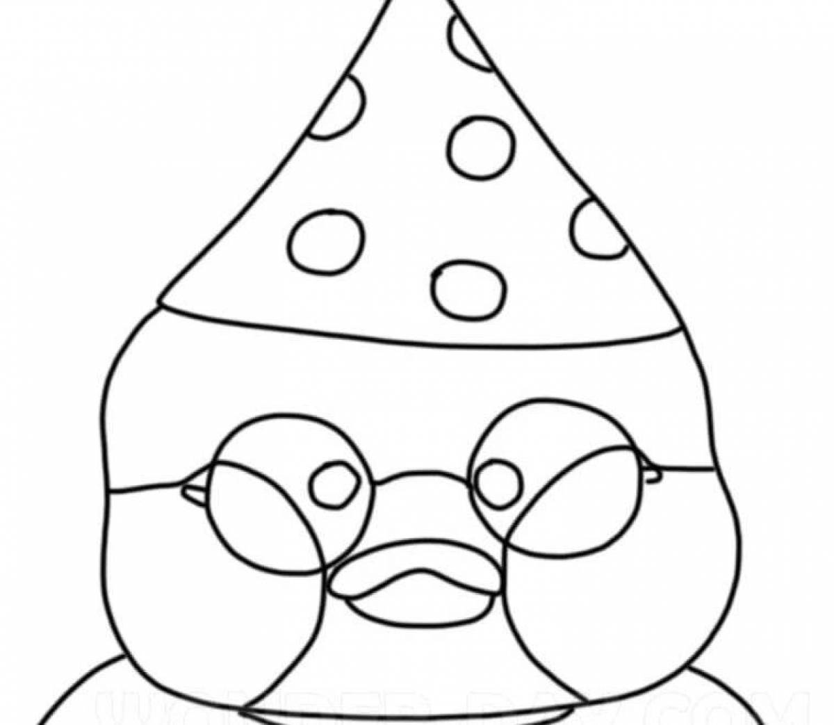 Jovial lalaphan duck coloring page