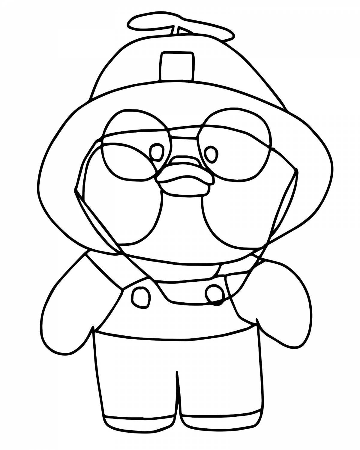 Lalafan crazy duck coloring page