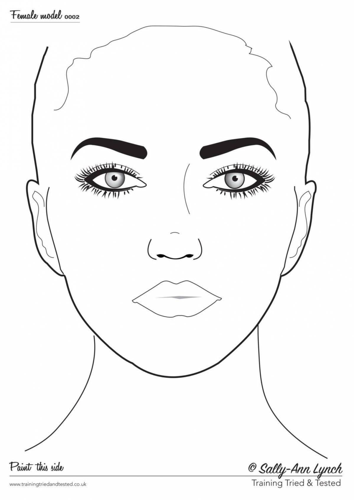 Incredible makeup face coloring page