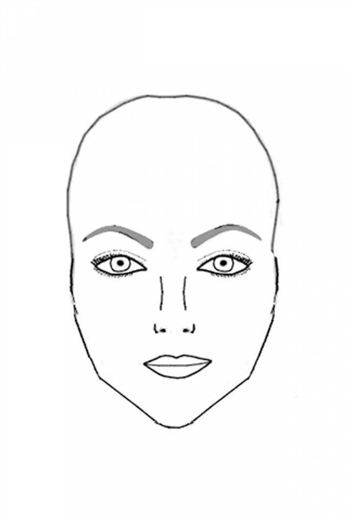 Charming makeup face coloring page