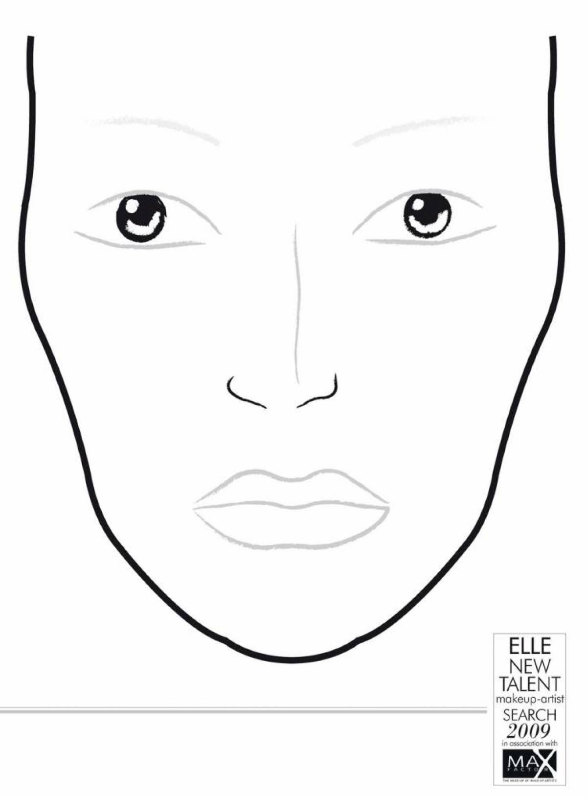 Mysterious makeup face coloring page
