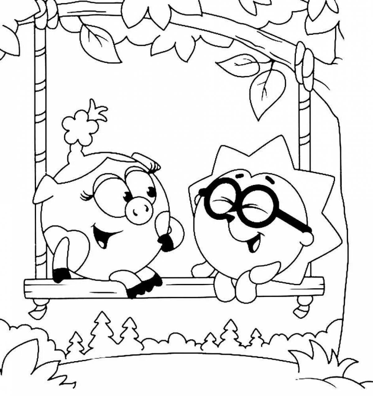 Bright Smeshariki coloring pages