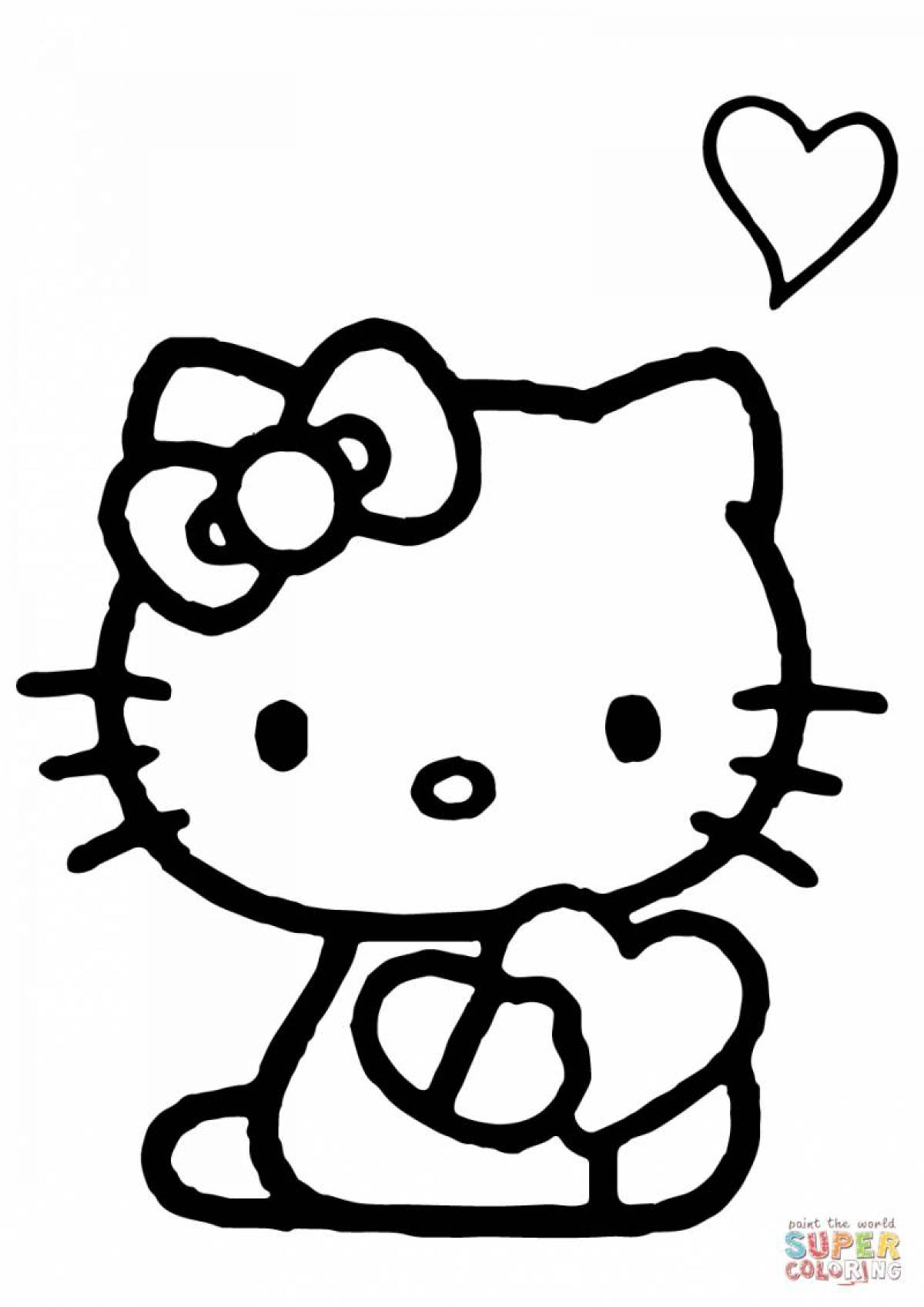 Happy coloring page easy for girls