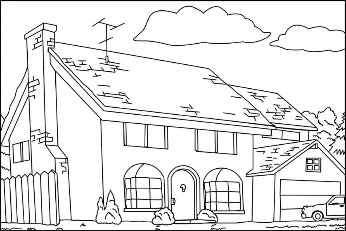 Shining house coloring pages