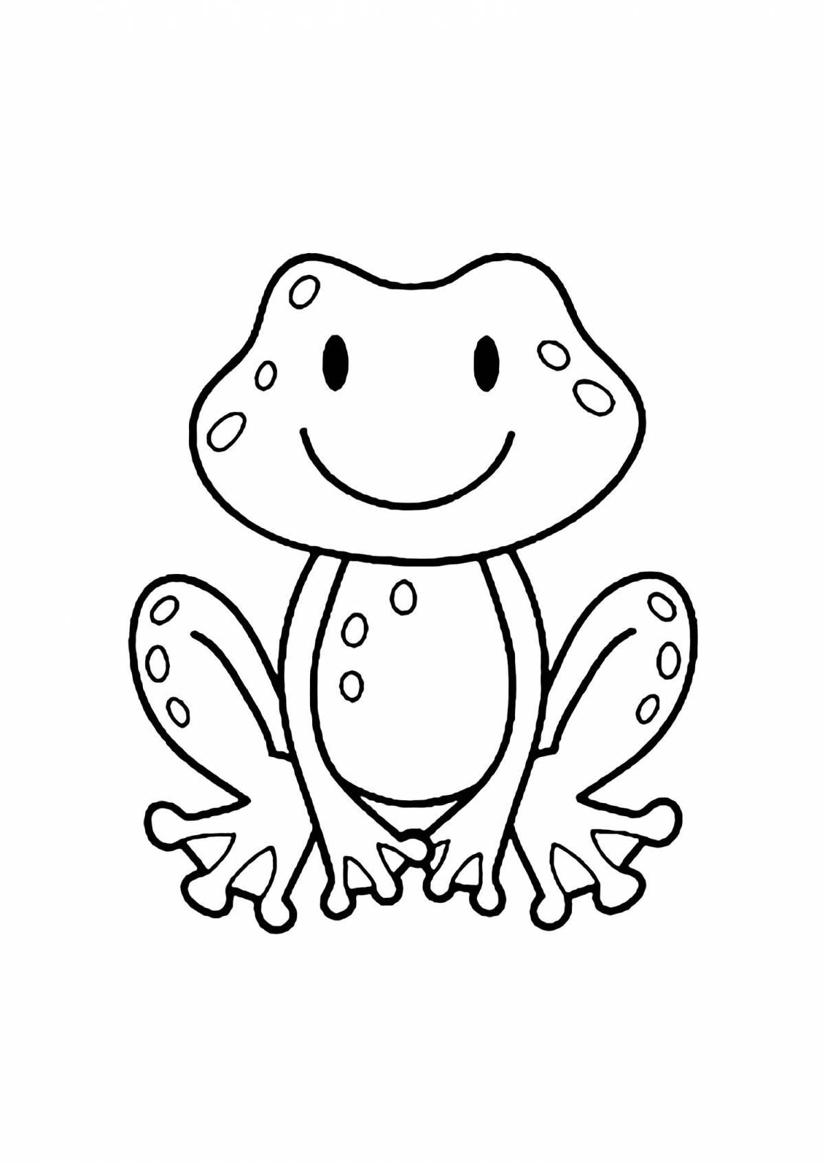Яркая лягушка-раскраска для детей