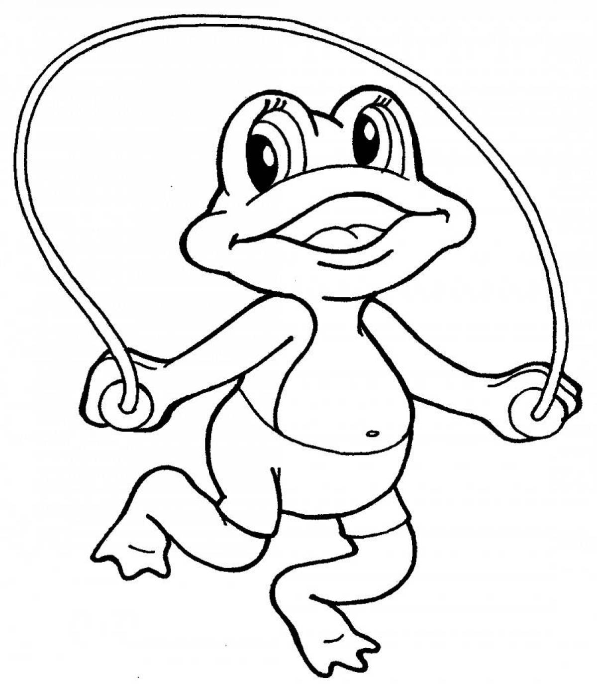 Happy frog coloring book for kids