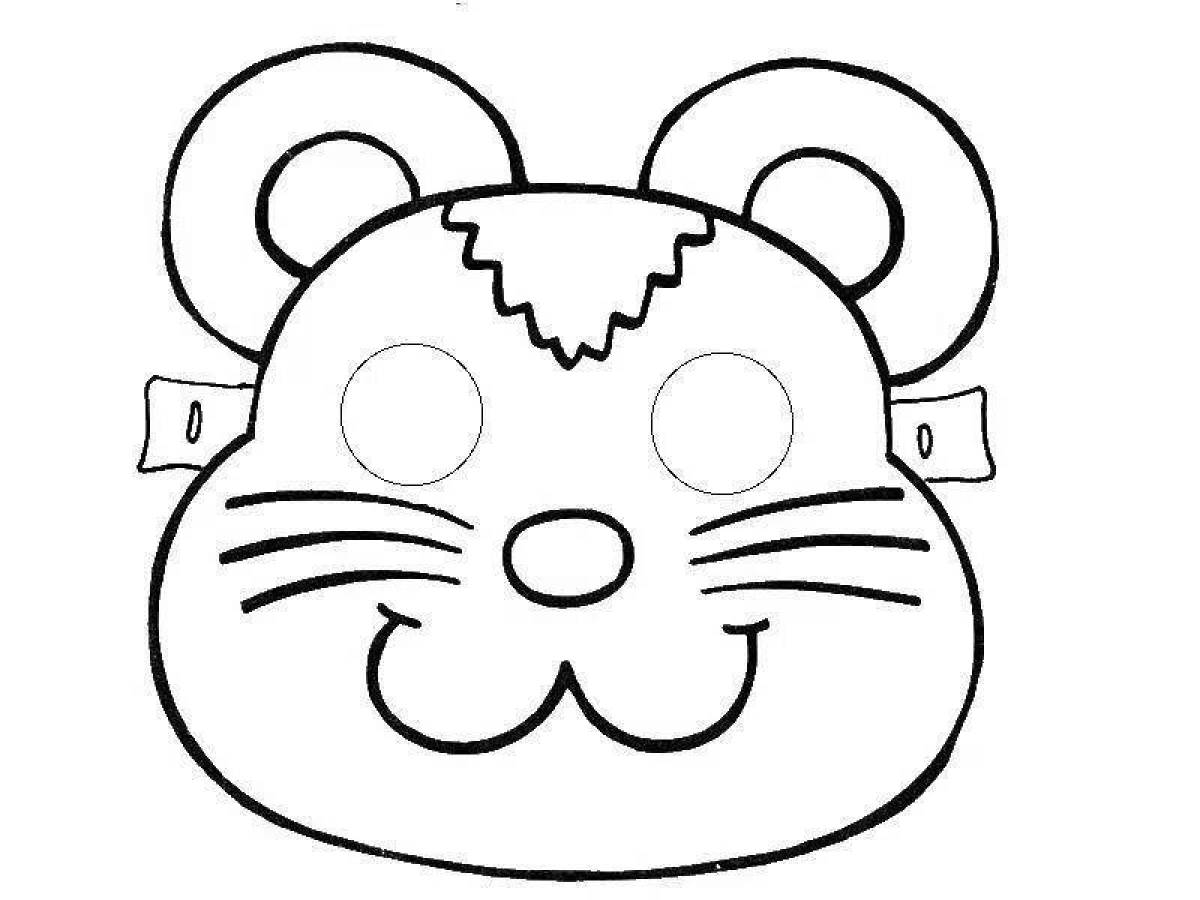 Holiday mask coloring page