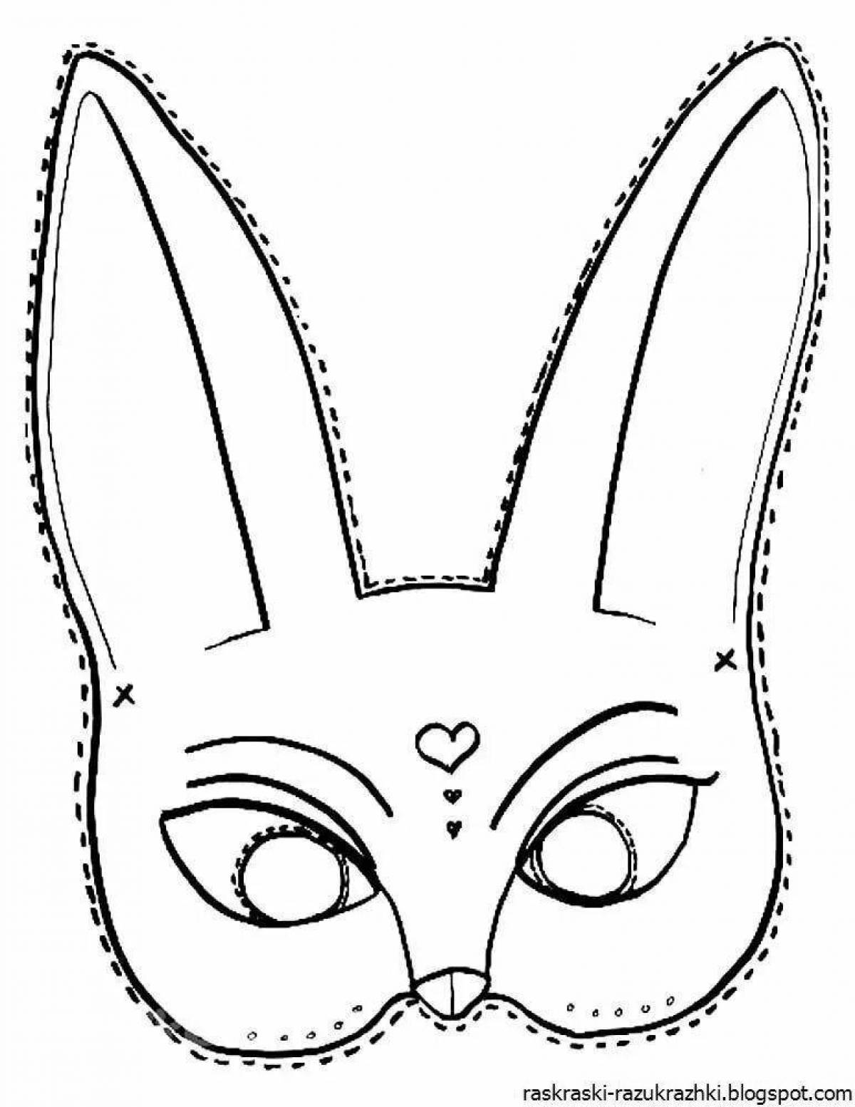 Playful mask coloring page