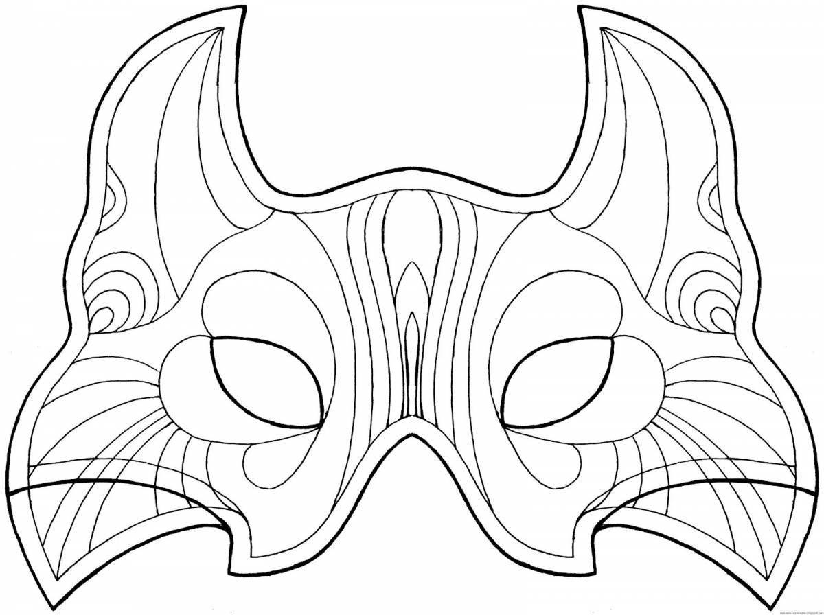 Glittering mask coloring page