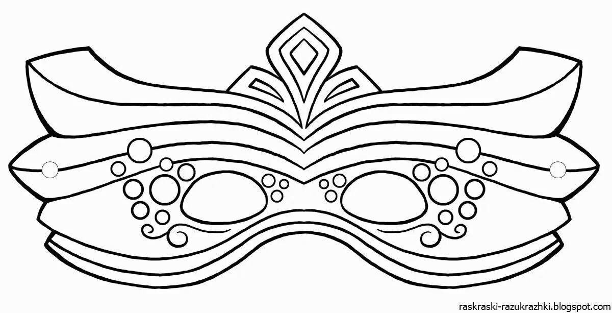 Intriguing mask coloring page