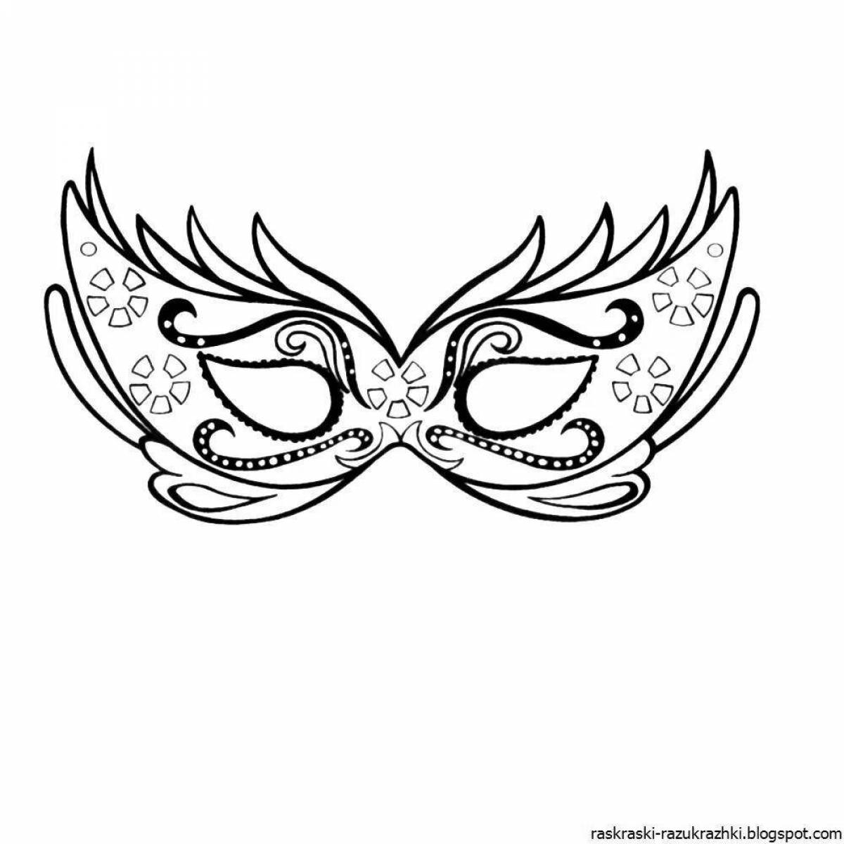Charming mask coloring page