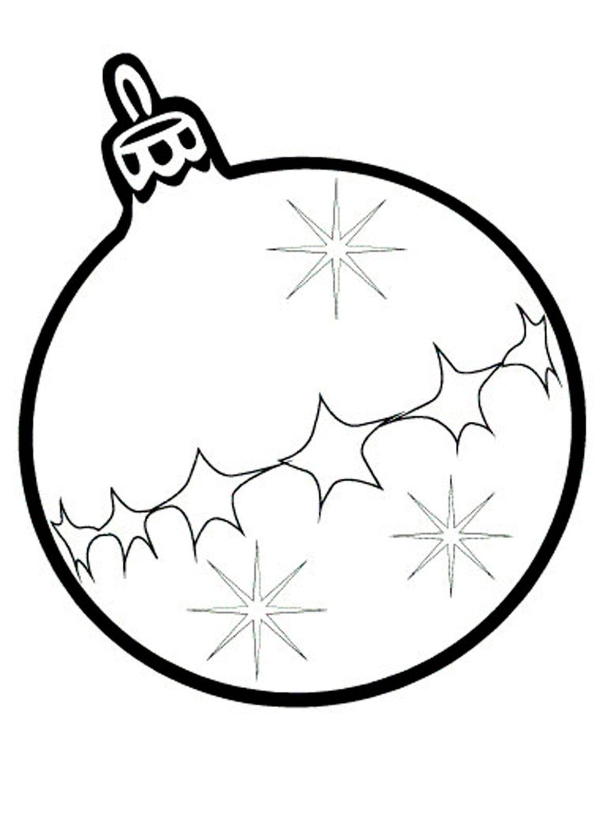Decorated Christmas ball coloring book