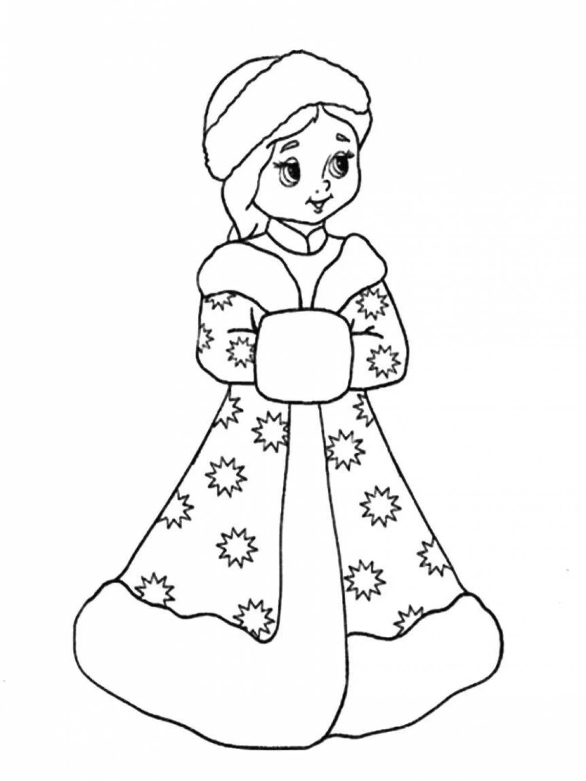Glorious snow maiden coloring book for kids