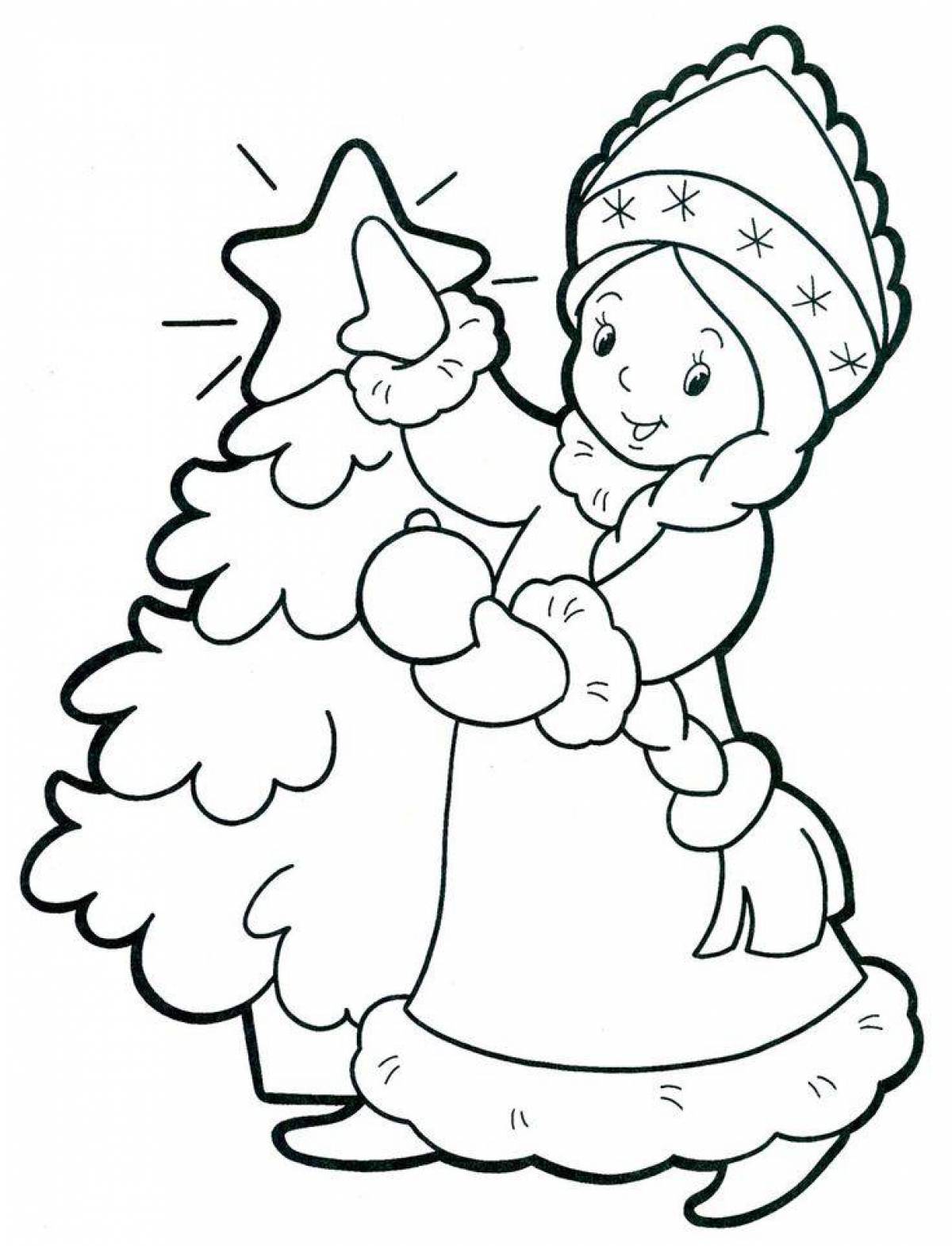 Snow Maiden glitter coloring book for kids
