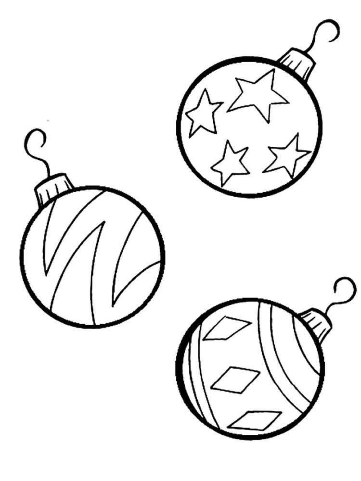 Coloring book glowing Christmas decorations