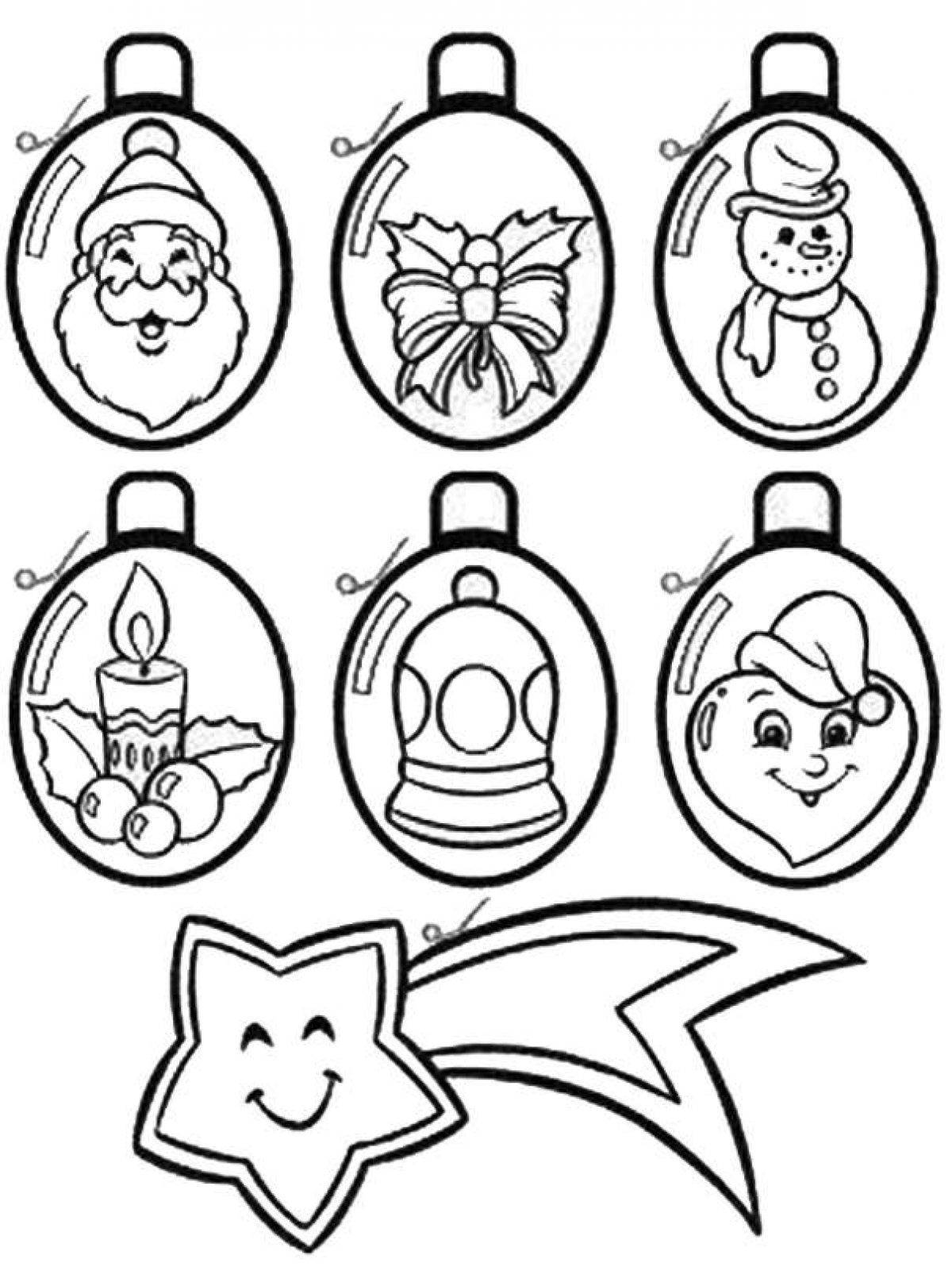 Christmas tree decoration coloring page