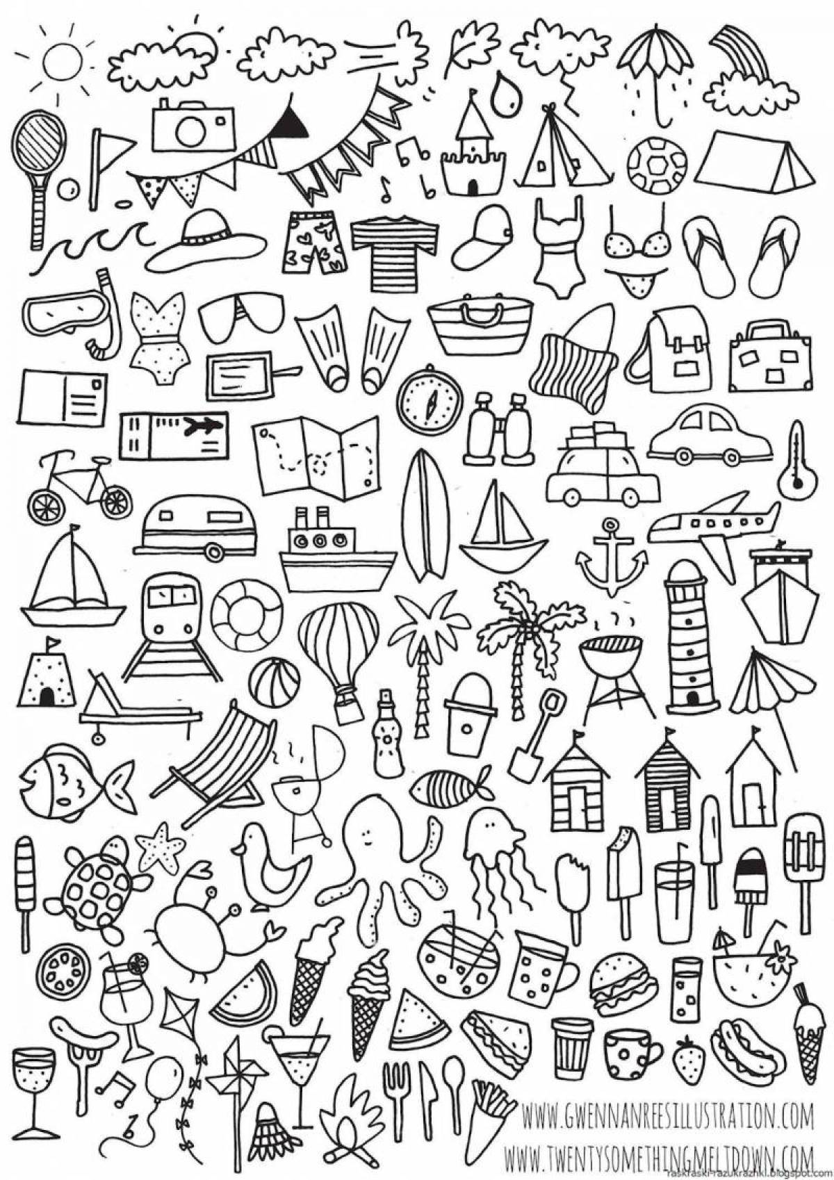 Раскраска Очаровательные наклейки-раскраски