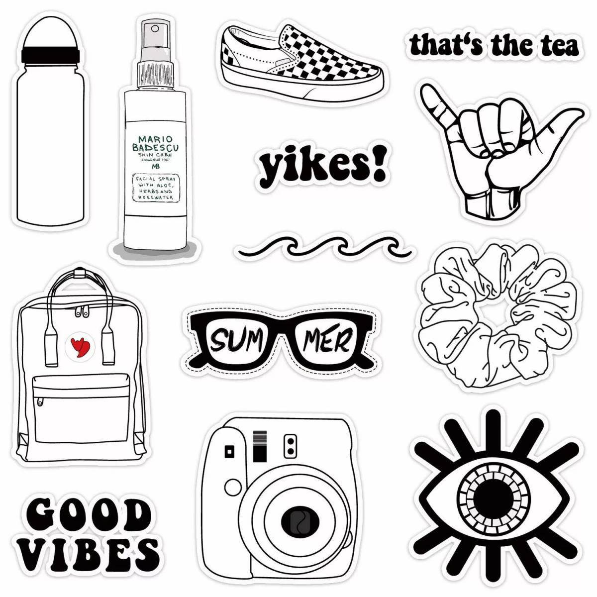 Раскраска Восхитительные наклейки для раскраски