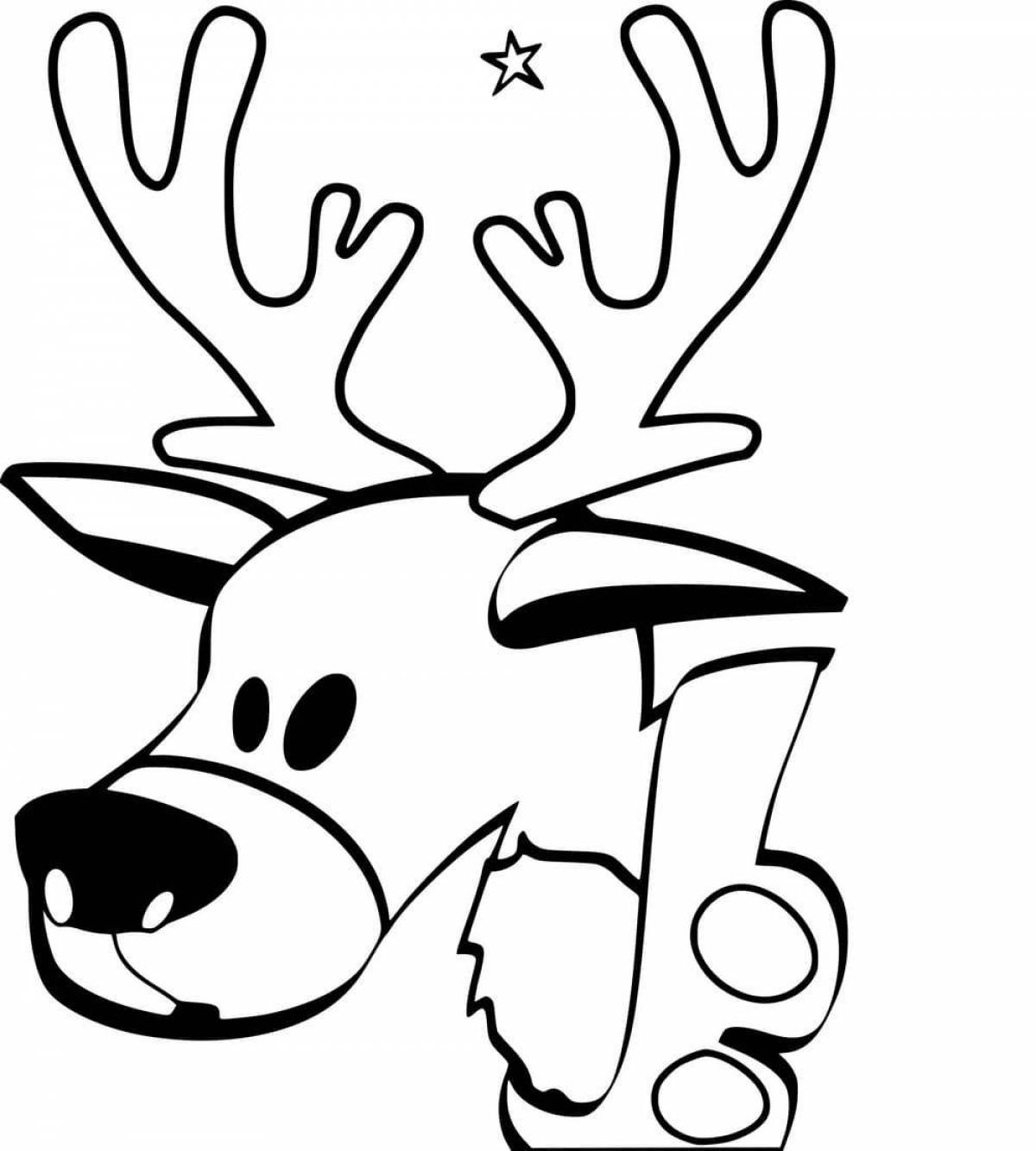 Playful deer coloring page for kids